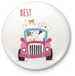 printfashion best friend macska - Kitűző, hűtőmágnes - Fehér (14973782)