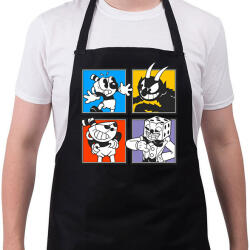 printfashion Cuphead karakterek - Kötény - Fekete (7018889)