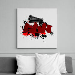 printfashion GUN - Vászonkép - Fehér (6627521)