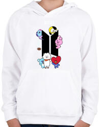 printfashion BT-21 - Gyerek kapucnis pulóver - Fehér (4839448)