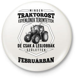 printfashion TRAKTOROS SZÜLINAP - Február - Kitűző, hűtőmágnes - Fehér (3089129)