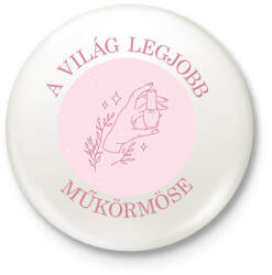 printfashion A világ legjobb műkörmöse - Kitűző, hűtőmágnes - Fehér (6558261)