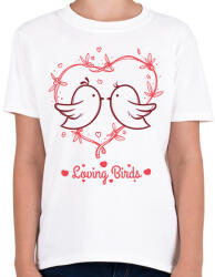 printfashion Loving birds - Gyerek póló - Fehér (6060290)