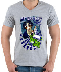printfashion MY MOTHER - Férfi V-nyakú póló - Sport szürke (306408)