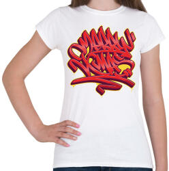 printfashion Karácsonyi graffiti - Női póló - Fehér (5692166)