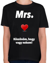 printfashion Mrs. - Gyerek póló - Fekete (1137878)