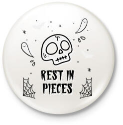 printfashion REST IN PIECES - Kitűző, hűtőmágnes - Fehér (9536260)