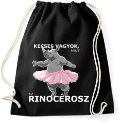 printfashion kecses, mint egy rinocérosz - Sportzsák, Tornazsák - Fekete (15185846)