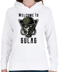 printfashion Welcome to Gulag - Női kapucnis pulóver - Fehér (3266301)