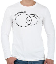 printfashion Menő végzős fekete - Férfi hosszú ujjú póló - Fehér (5234307)