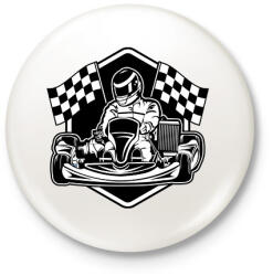 printfashion Gokart - Kitűző, hűtőmágnes - Fehér (16557672)