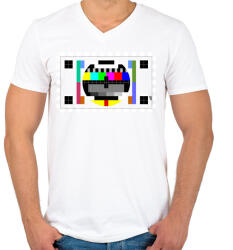 printfashion Monoscope 1 - Férfi V-nyakú póló - Fehér (341370)