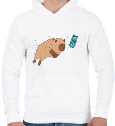 printfashion Nirvana capybara - Férfi kapucnis pulóver - Fehér (13811811)