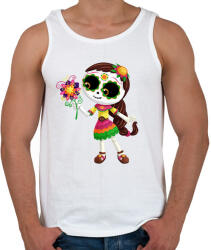 printfashion Kislány - Day of the Dead - Férfi atléta - Fehér (1779670)