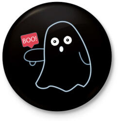 printfashion Kicsi szellem - Kitűző, hűtőmágnes - Fekete (3099131)