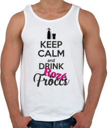 printfashion Keep calm and drink rozé fröccs - Férfi atléta - Fehér (997319)