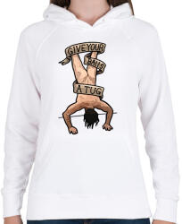 printfashion Tug balls - Női kapucnis pulóver - Fehér (2124665)