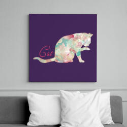 printfashion Cica - Vászonkép - Lila (14503200)