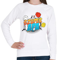 printfashion Szuper Apa - Női pulóver - Fehér (2141274)