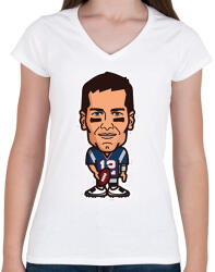 printfashion Brady - Női V-nyakú póló - Fehér (2361453)