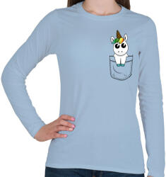 printfashion Zseb unikornis - Női hosszú ujjú póló - Világoskék (4284762)