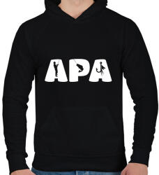printfashion Apa horgász - Férfi kapucnis pulóver - Fekete (13621652)