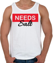 printfashion Needs salt - Férfi atléta - Fehér (7551454)