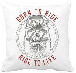 printfashion Motoros 01 - Born to ride - Párnahuzat, Díszpárnahuzat - Fehér (4939774)