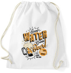printfashion Spórolj a vízzel, igyál Sört - Sportzsák, Tornazsák - Fehér (1576955)
