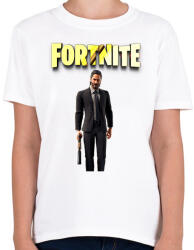 printfashion John Wick " The Reaper" Fortnite - Gyerek póló - Fehér (2434441)