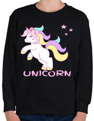 printfashion unikornis - Gyerek pulóver - Fekete (6030807)