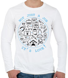 printfashion Not just a job - Állatorvos - Férfi hosszú ujjú póló - Fehér (7212074)