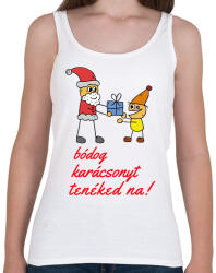 printfashion bódog karácsonyt tenéked na - Női atléta - Fehér (10029273)