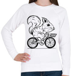 printfashion Mókus biciklin - Női pulóver - Fehér (13275765)