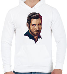printfashion Lucifer - Férfi kapucnis pulóver - Fehér (2748563)