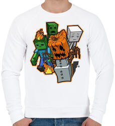 printfashion Minecraft zombieezz - Férfi pulóver - Fehér (2315615)