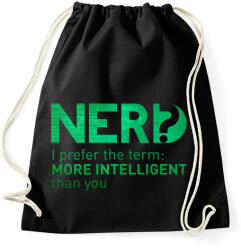 printfashion Nerd - Sportzsák, Tornazsák - Fekete (626677)