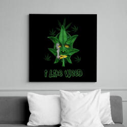 printfashion i like weed - Vászonkép - Fekete (6652279)