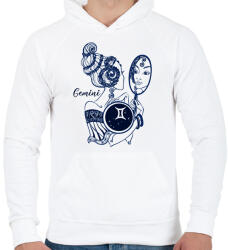 printfashion ikrek - Férfi kapucnis pulóver - Fehér (14168017)
