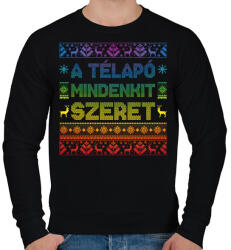 printfashion A télapó mindenkit szeret - Férfi pulóver - Fekete (9675801)