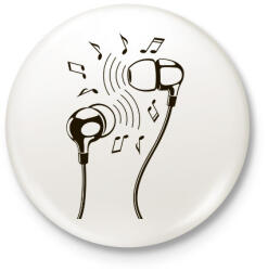 printfashion fejhallgató - Kitűző, hűtőmágnes - Fehér (15211809)