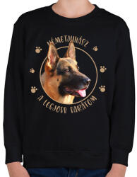 printfashion Németjuhász - Legjobb barátom - Gyerek pulóver - Fekete (7173688)