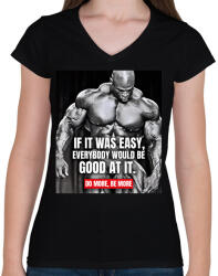 printfashion Do more, Be more - Női V-nyakú póló - Fekete (14765224)