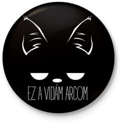 printfashion Ez a vidám arcom 1 - Kitűző, hűtőmágnes - Fekete (13152947)