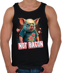 printfashion Vegán malac - not bacon - Férfi atléta - Fekete (12651970)