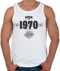 printfashion born-in-1970-(dark&lightgrey) - Férfi atléta - Fehér (471529)