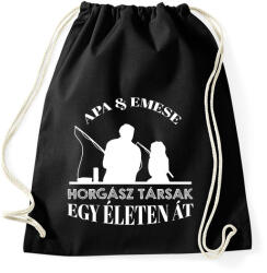 printfashion Horgász társak - Apa és lány névvel - Sportzsák, Tornazsák - Fekete (13783280)