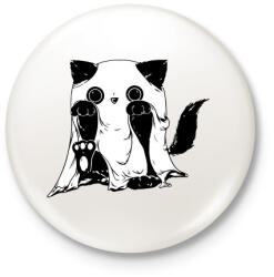 printfashion Szellem cica - Kitűző, hűtőmágnes - Fehér (14680283)