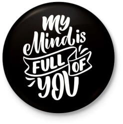 printfashion My mind is full - Kitűző, hűtőmágnes - Fekete (3100896)