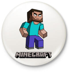 printfashion Minecraft - Herobrine - Kitűző, hűtőmágnes - Fehér (3088147)